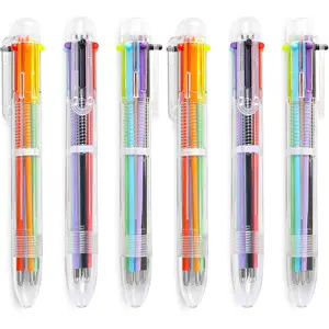 24 Pack 0.5mm 6-in-1 Multicolor Ballpoint Pen 6 Colors Retractable Ballpoint Pens for Office School Supplies Students  ,  Party Favors Pen(24 Pack)