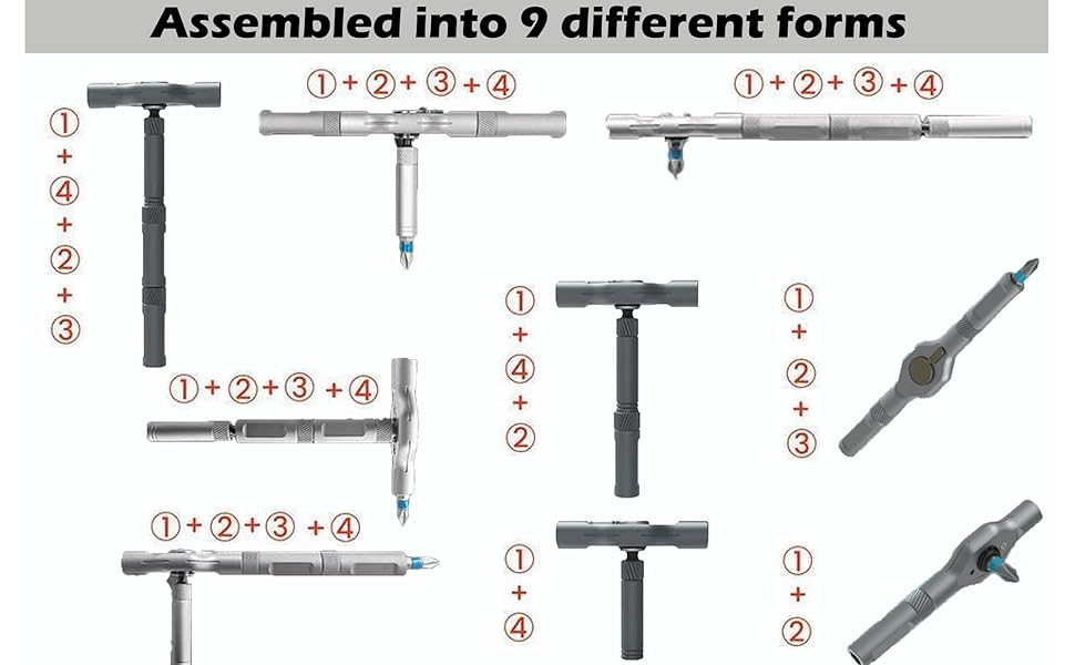 24 in 1 Magnetic Screwdriver Set, DIY Ratchet Screwdriver Kit with Multi-Functional Detachable Handle and 24 Pcs S2 Steel Bits for Furniture, Electronics, Bikes, Portable Screw driver Tool Kit