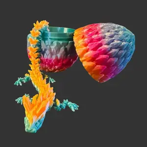 Rainbow dragon Hatchling Egg – Articulated Baby Dragon figurine