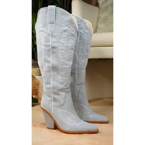 LAYLA WIDE CALF BOOT - SKY GRAY