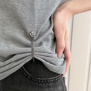 Adjustable Button Hem Set for Long Sleeves, 3-Pack Camellia Design Clothing Accessories, Perfect Fit for Shortening Sleeve Lengths