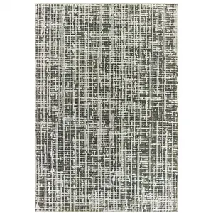 212 MAIN 5x8 ft. Gray & Ivory Modern Abstract Low Pile Rug, Power-Loomed, Stain-Proof Contemporary Rugs for Indoor Home Decorative Use