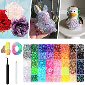32000Pcs Jelly Rhinestones Gems Bedazzled Kit, 3mm Colorful Bedazzled Resin Gemstone Flatback Jewel for Bedazzling Crafting Multi Colored Bedazzler Kit for Book Clothing Crafts Makeup Tool