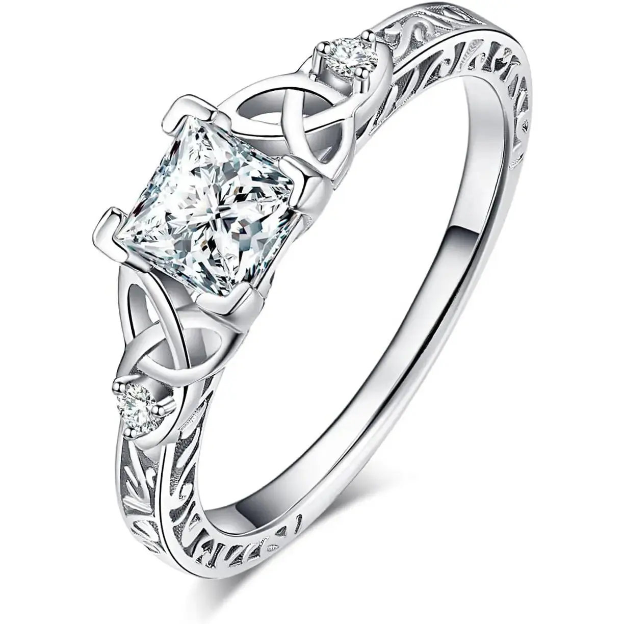 Vintage  Princess Cut 1.2ct Cubic Zirconia Solitaire Engagement Rings for Women promise  ring ring jewelry engagement  rings wedding  rings