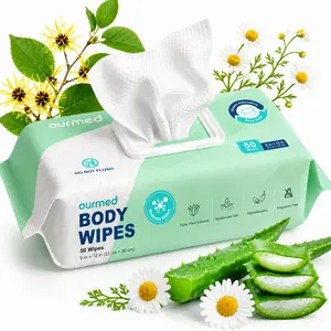 Ourmed Extra Large Body Wipes No-Rinse Bathing, 9"x12" Shower Wipes, Moisture and Hypoallergenic, Home Essentials for Adults and Elderly Care, 50/100 Count