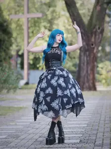 HALLOWEEN GOTHIC STEAMPUNK LACE DRESS Bat Belt