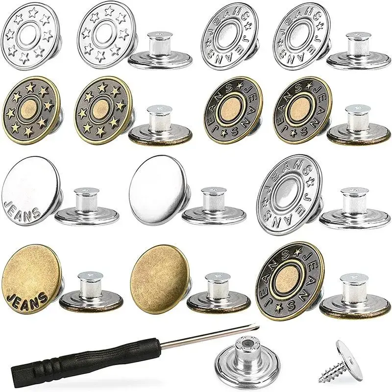 20pcs Pants Buttons, Pants Tighten Buttons For Jeans, Easy Installation Instant Buttons Without Sewing For Baggy Jeans