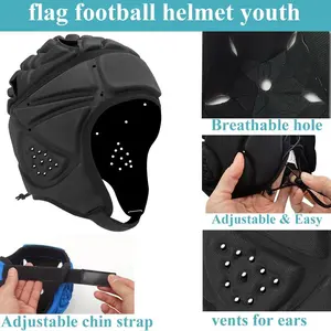 Flag Football Helmet Padding Youth, Adjustable Rugby Helmet, Lightweight Breathable Speedflex Helmet for Soccer, Hockey