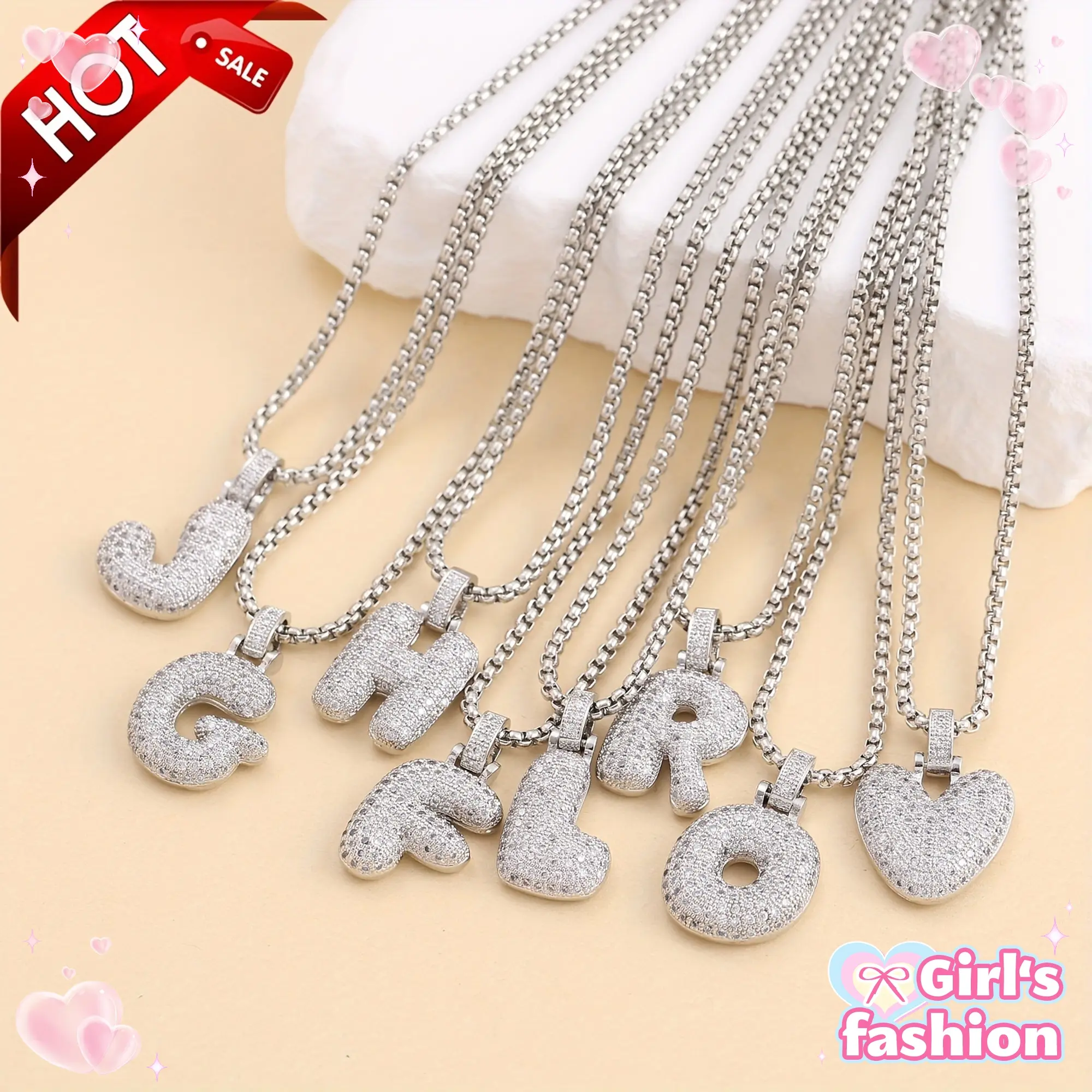 silver alphabet pendant stussy - TikTok Shop