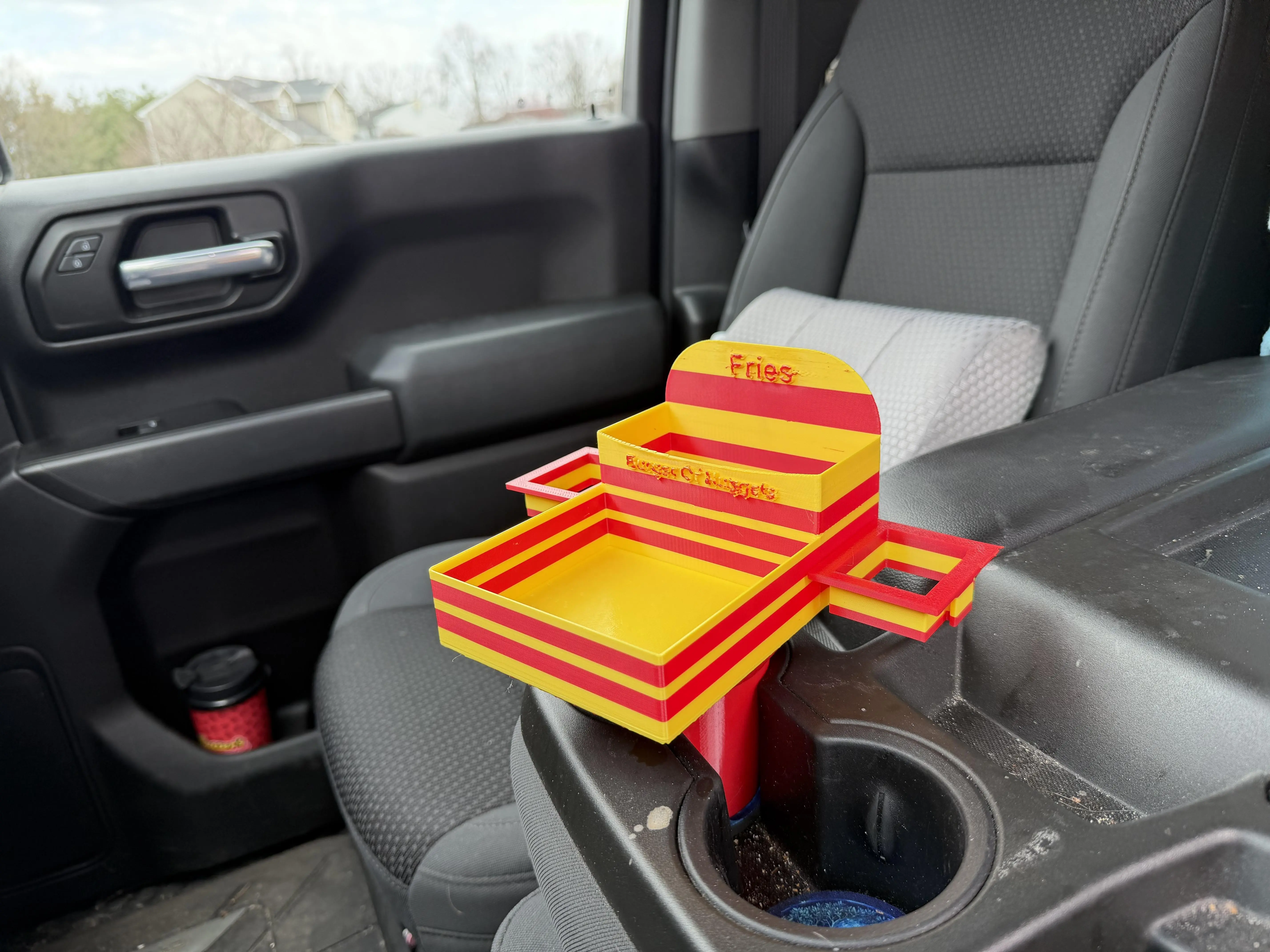 SnackStation Pro Universal Adapter - Car Dining Tray, Cup Holder Tray, Road Trips Accessory with 2 Dip Holders & Removable Dips Insert, Car Cup Holder Insert