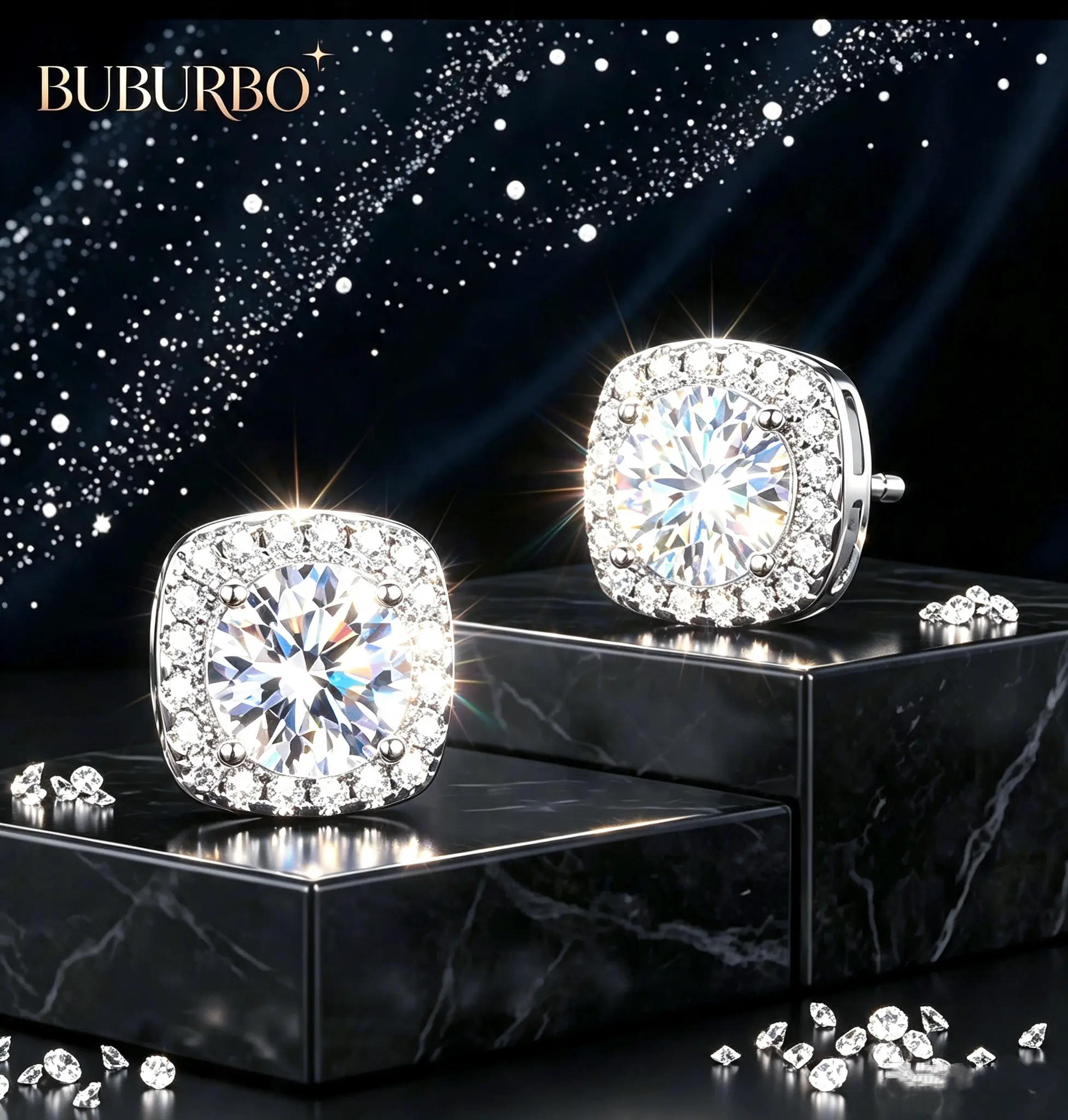 【Must be】Hypoallergenic Moissanite-cut sparkle Metal Stud Earrings with Cubic Zirconia Stud Earrings for Sensitive Ears,  Men's Accessories, Women's Accessories, Fashion Classic Earring Jewelry Gift for Men Earring stud earrings man woman