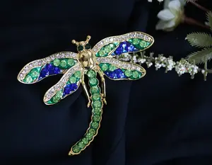 Rhinestone Dragonfly Brooch Pin Animal Brooch Women Dress Scarf Brooch Hats Pin Clothing Accessories