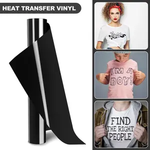 PVC heat transfer lettering film: Black (1.5*0.3M), washable and durable, a must-have for DIY projects.