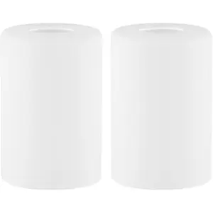 2 Pack Frosted Opal White Glass Lamp Shade Lip-less Cylinder Glass Light Fixture Cover Replacement Globe for Chandelier Pendant Vanity Light