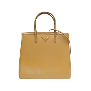 Pre-owned PRADA leather. Tote Bags 【Zanna】Yellow leather handbag