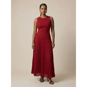 Burgundy Sheer Bottom Dress