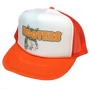 Hooters Trucker Hat | Adjustable Trucker Foam Orange Hat | Trendy Trucker Mesh Hat | Retro Vintage Trucker Hat | Snapback Hat Mans