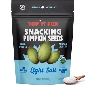 Top Fox Snacks Pumpkin Seeds to Eat (Light Salt, 3.5 oz – 6)  Gluten Free Snacks, Healthy Protein Snacks, Keto Friendly Snacks, Allergen Free Snacks, Paleo  Vegan  Organic PopRoasted