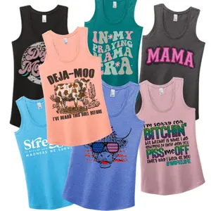 Tank Tops Relaxed Womans Fit regular and Plus sizes Random color and Designs