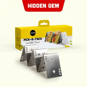 OTOTO Pick-a-Taco Taco Holders Set of 2 - Fun Card-Themed Taco Stands | Heavy-Duty Oven-Safe Kitchen Tool | Perfect Unique Gift for Taco Lovers & Foodies | TikTok Must-Have | Funky Kitchen Supplies | Kitchen Accessories