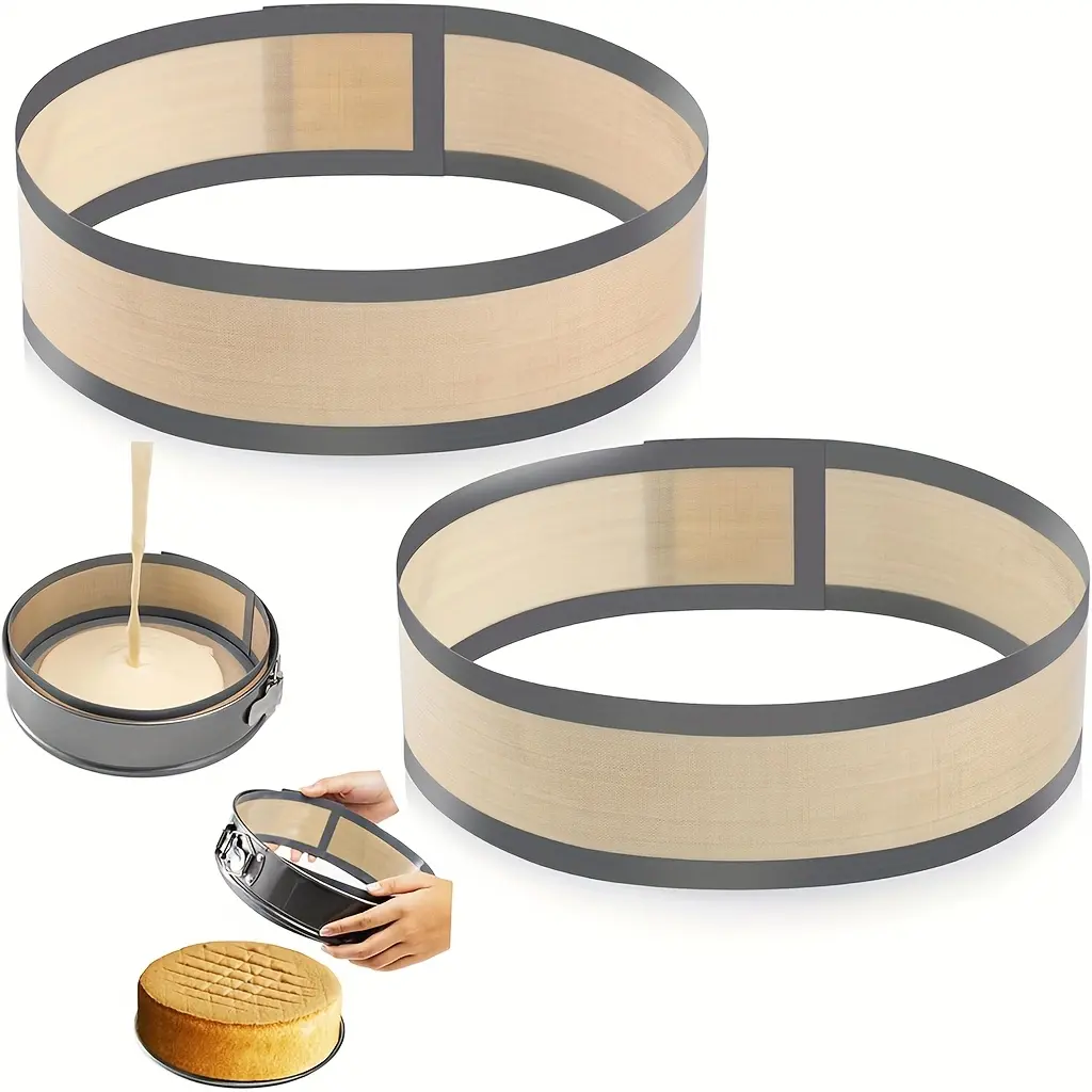 2pc Durable Corrosion-Resistant Silicone Reusable Anti-Adhesive Baking Mats - 9-in Springform Pan Protectors, Easy-Clean Backing Sheet Baking Mats for Cookies, Macarons