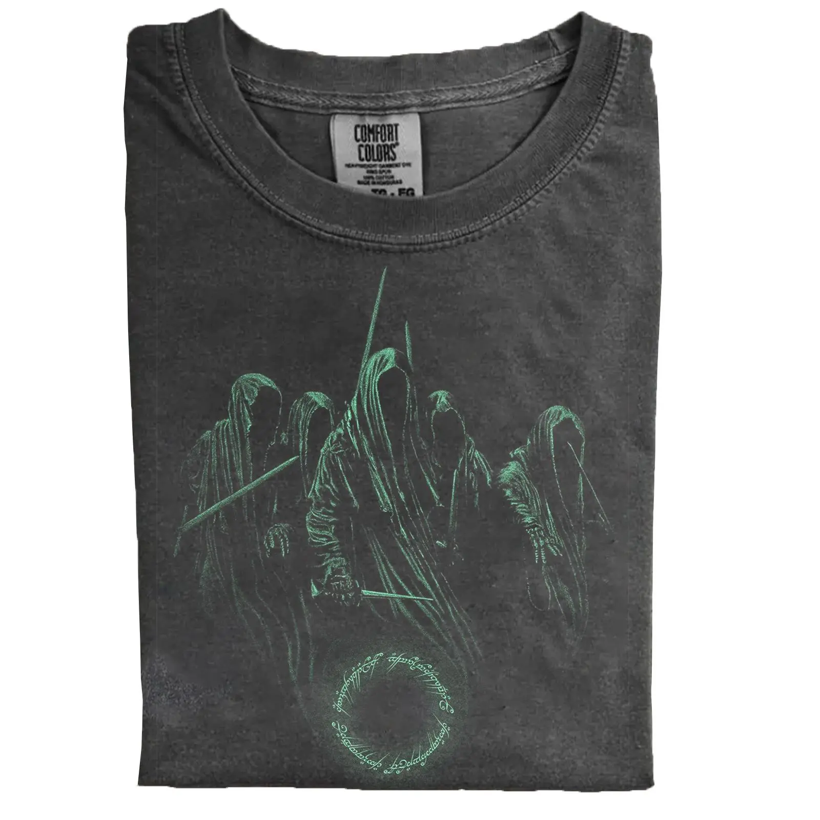 Vintage Middle Earth LoTR Nazgul Comfort Color T-shirt Ring Spun Cotton Casual Soft Washed T-Shirt Trendy Tops for Perfect Gift
