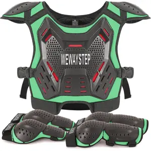 Kids Dirt Bike Gear Motorcycle Armor Chest Protector Motocross Protective Gear Body Armor Vest with Elbow Knee Protector Pads Suit