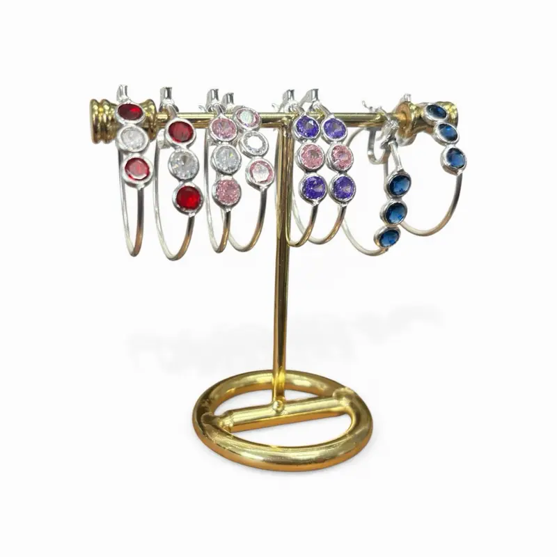 925 silver hoop earrings CZ | plata 925 Mexico arracada colorida