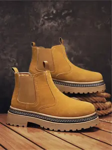 1 pair of urban stylish men's high-top Slip Resistant boots | Retro Workwear Style | Suede Upper + Anti-Slip Rubber Sole + Comfort Lining | Fall/Winter Outings/Street Outfits, Must-Have Versatile Trendy Boots for Stylish Men