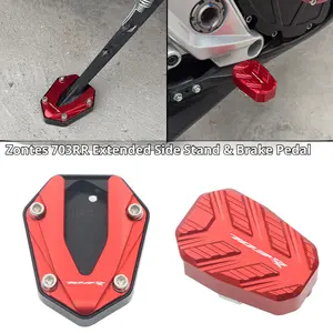 Zontes 703RR Footpeg Combo Kit - Oversize Side Stand, Wide Brake Pedal, Long Shift Lever for Enhanced Stability and Comfort