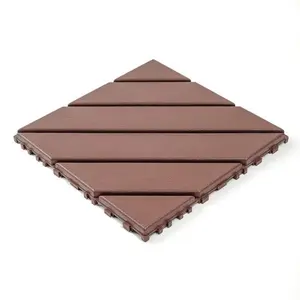 Plastic interlocking decking tiles, 44 packs of terrace decking tiles, 12“ x 12” waterproof for all-weather use, backyard pool decking tiles, Brown