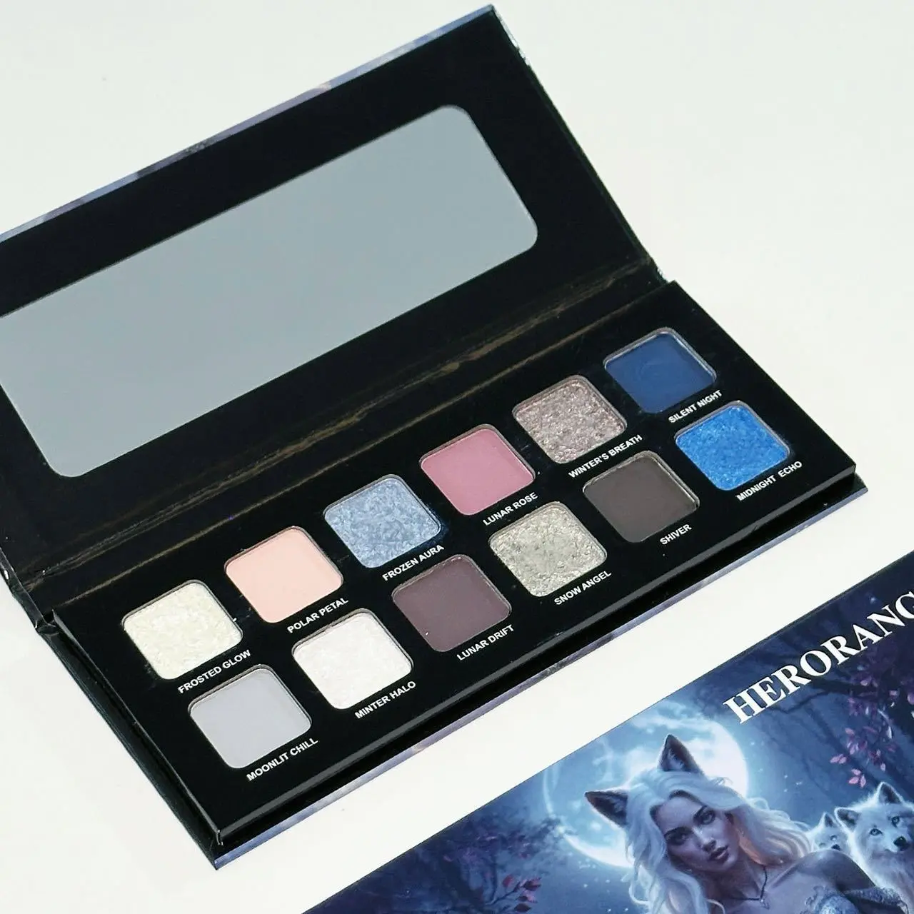 12 Shades Wolf Tones Eyeshadow Palette Matte Shimmer Glitter Highlighter Powder Multi-use Makeup Palette for Eye Contour Nose Shadow Cheek Blush