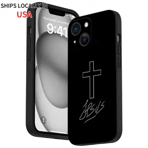 Minimalist Cross Pattern Straight Edge Phone Case for iPhone 16 15 14 Pro Max 13 12 11 XR XS Plus Shockproof Full Camera Protection Durable slim Silicone Cover