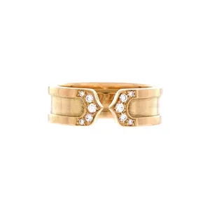 Pre-owned Cartier C de Cartier Ring 18K Yellow Gold with Diamonds 6.5mm by Rebag