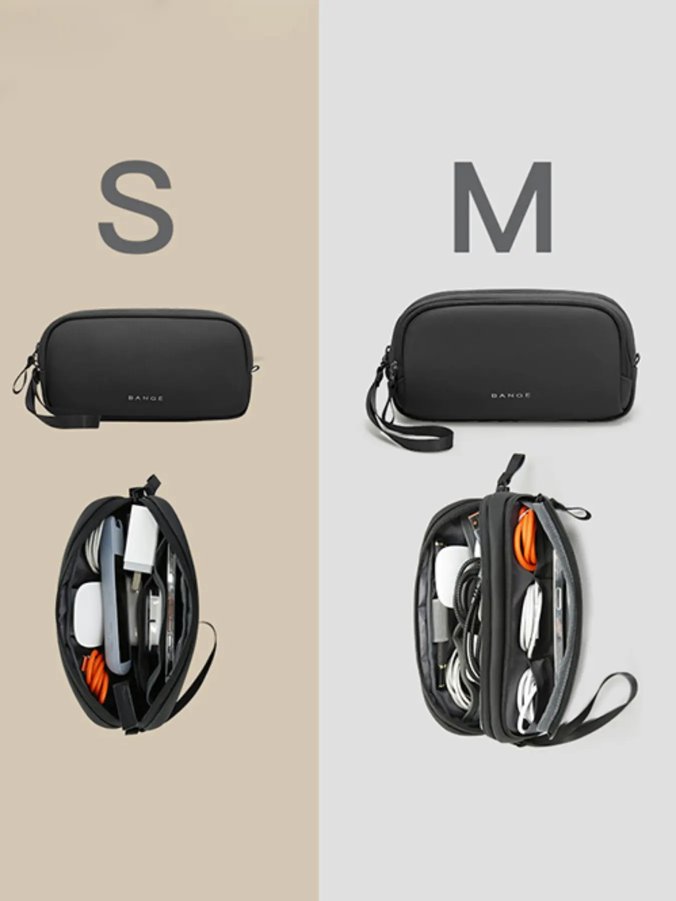 Portable Cable Organizer Bag, Travel Accessories, Cord Storage Pouch, Suitable for Power Banks, Phones, AirPods, Daily Essentials