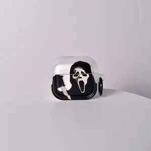 Trendy Skull Face Mask Earphone Case for AirPods Pro3, Wireless Bluetooth-compatible Headset Cover, Anti-Collision Protection, Unisex, Fits AirPods 1/2/3/4