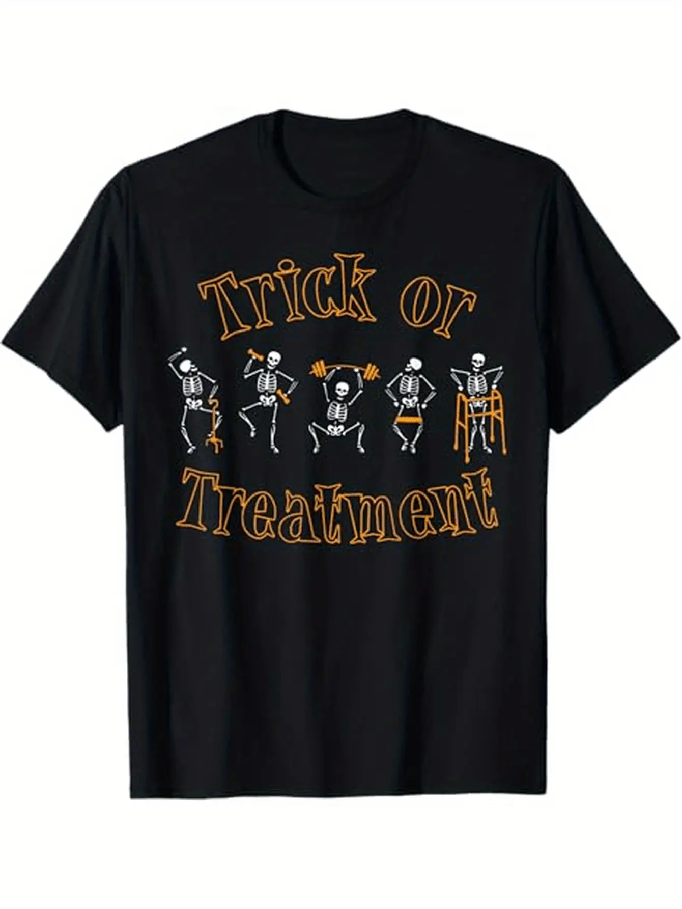 Men's Trick Treatment PT Physical Therapist Hallow unisex soft cotton short sleeve t shirt, vintage graphic casual tee for men women teens, perfect birthday holiday gift for camping travel gym daily street casual wear