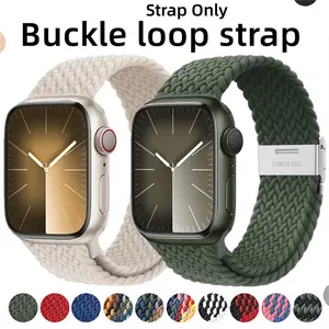 Nylon Elastic Braided Solo Loop Stretchy Straps Sport Wristbands, Smart Watch Straps For Apple Watch 44mm 45mm 49mm 40mm 41mm 38mm 42mm Snap Bracelet For IWatch Ultra 1-3 Series 11 10 9 8 7 6 5 4 SE Strap For Women Men