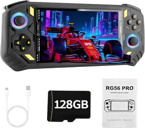 RG56PRO Retro Handheld Game Console - 5.5 Inch IPS Screen,Wide variety and large quantities  Classic 3D Games,5000mAh Battery, Open Linux System,Portable Console with 128G TF Card - Birthday Gift for Boyfriend