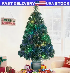 2.6Ft Prelit Fiber Optic Artificial Christmas Tree Small Mini Tabletop Xmas Tree
