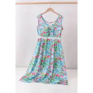 Green tropical garden dress