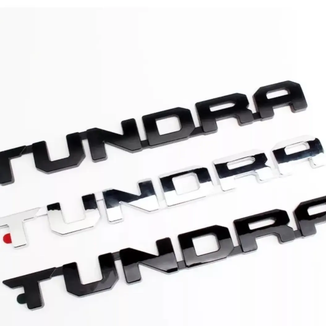 Glossy Black & Chrome 2pcs Fender Nameplate Emblem for Chrome Letter Side