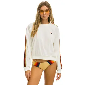 CLASSIC VELVET RELAXED SWEATSHIRT - WHITE