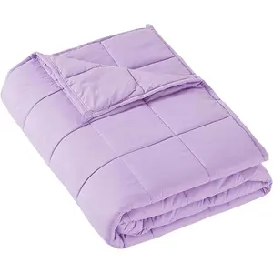 Weighted Blanket for Adults  Size 15 lbs, Cooling Blanket for Hot Sleepers, Machine Washable Soft Bed Blanket with  Glass Beads, 60''x80'' 15 Pounds Purple