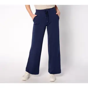 Denim & Co. Active French Terry Regular Wide Leg Pant
