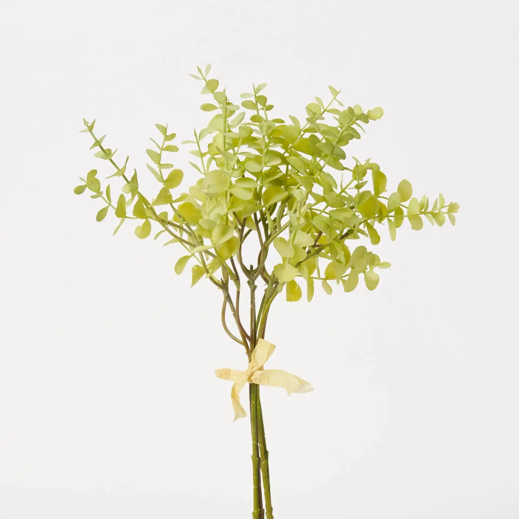 Artificial Flowers Bouquet, 5-Stem Bright Green Eucalyptus Bundle - 14" Floral Decor for Room Accent