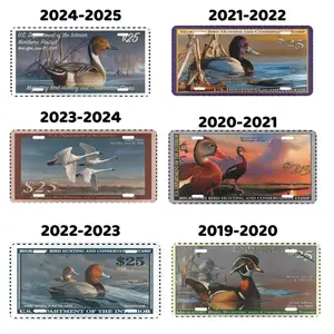 Official 2019 - 2025 Federal Duck Stamp - License Plate Retro 12" x 6" Custom Vanity Plate, 100% Durable Aluminum with 4 Pre-Drilled Holes, Ideal for Gifts and Hunting