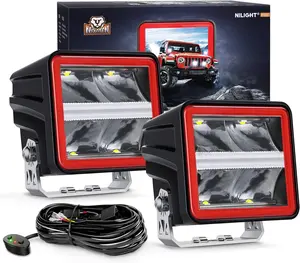 Nilight 3 Inch Cube LED Pod Light Bar with DRL 20W 2200LM 10° Super Spot Light 16AWG Wiring Harness Kit Offroad LED Driving Work Lights for Jeep Truck UTV 4x4 ATV Motorcycle    dealsforyoudays