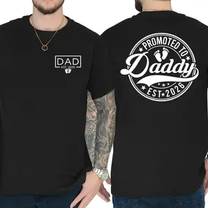 Promoted to Daddy 2026 T-Shirt, New Dad Announcement Shirt, Dad Est 2026 Graphic Tee, First Time Father Gift, Unisex Cotton Shirt