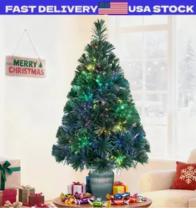 2.6Ft Prelit Fiber Optic Artificial Christmas Tree Small Mini Tabletop Xmas